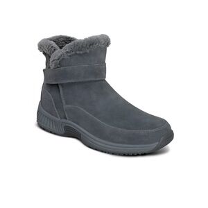 Orthofeet Women’s Bliss Hands‑Free Adjustable Straps Boots in Grey are orthopedi